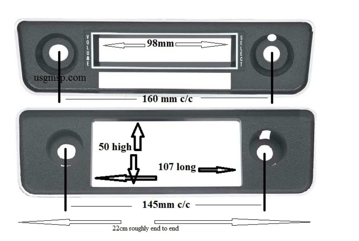 Radio Face Plate: 70-81 Firebird TA' + Sizes